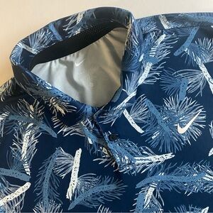 Nike Golf Polo Men 2XL Pine Needle Leaves Performance Tech Shirt